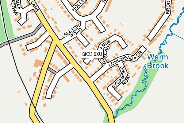 SK23 0XU map - OS OpenMap – Local (Ordnance Survey) SK23 0XU map - OS OpenMap – Local (Ordnance Survey)