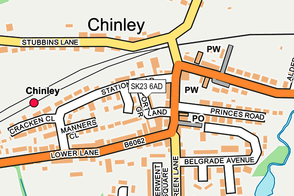 SK23 6AD map - OS OpenMap – Local (Ordnance Survey) SK23 6AD map - OS OpenMap – Local (Ordnance Survey)