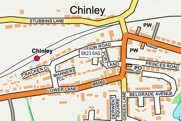 SK23 6AS map - OS OpenMap – Local (Ordnance Survey) SK23 6AS map - OS OpenMap – Local (Ordnance Survey)