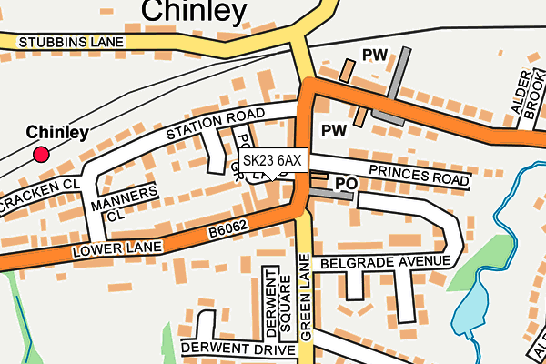 SK23 6AX map - OS OpenMap – Local (Ordnance Survey)
