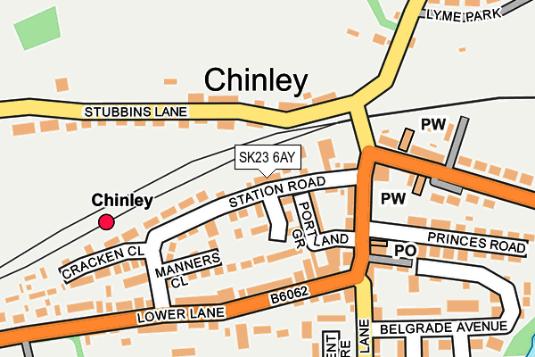 SK23 6AY map - OS OpenMap – Local (Ordnance Survey) SK23 6AY map - OS OpenMap – Local (Ordnance Survey)