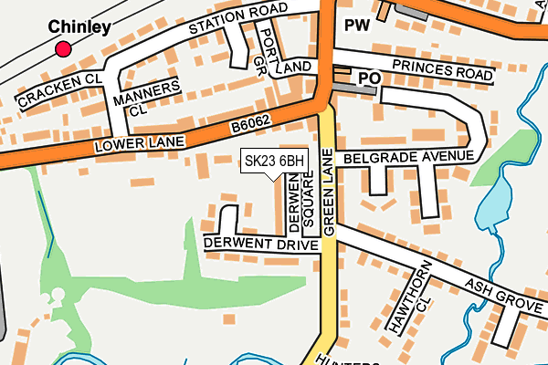 SK23 6BH map - OS OpenMap – Local (Ordnance Survey) SK23 6BH map - OS OpenMap – Local (Ordnance Survey)
