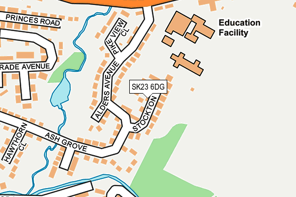 SK23 6DG map - OS OpenMap – Local (Ordnance Survey) SK23 6DG map - OS OpenMap – Local (Ordnance Survey)