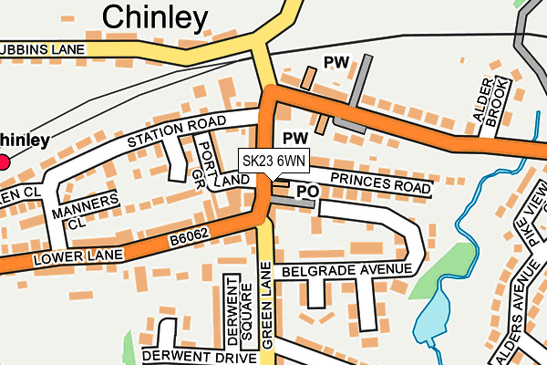 SK23 6WN map - OS OpenMap – Local (Ordnance Survey) SK23 6WN map - OS OpenMap – Local (Ordnance Survey)