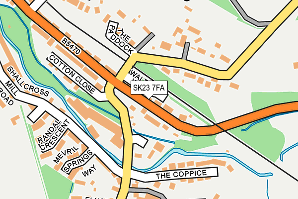SK23 7FA map - OS OpenMap – Local (Ordnance Survey) SK23 7FA map - OS OpenMap – Local (Ordnance Survey)