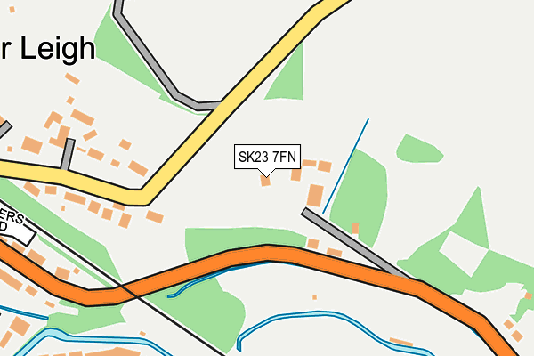 SK23 7FN map - OS OpenMap – Local (Ordnance Survey) SK23 7FN map - OS OpenMap – Local (Ordnance Survey)