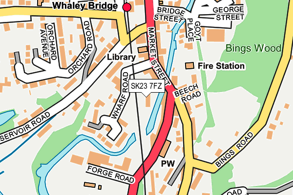 SK23 7FZ map - OS OpenMap – Local (Ordnance Survey) SK23 7FZ map - OS OpenMap – Local (Ordnance Survey)