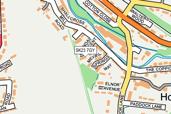 SK23 7GY map - OS OpenMap – Local (Ordnance Survey) SK23 7GY map - OS OpenMap – Local (Ordnance Survey)