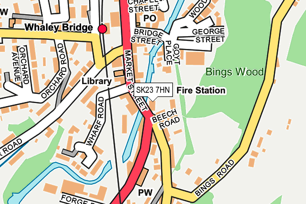 SK23 7HN map - OS OpenMap – Local (Ordnance Survey)