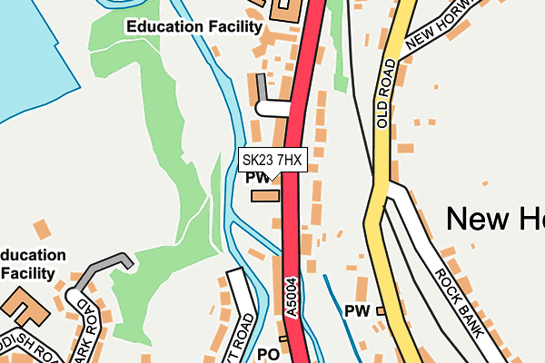 SK23 7HX map - OS OpenMap – Local (Ordnance Survey) SK23 7HX map - OS OpenMap – Local (Ordnance Survey)