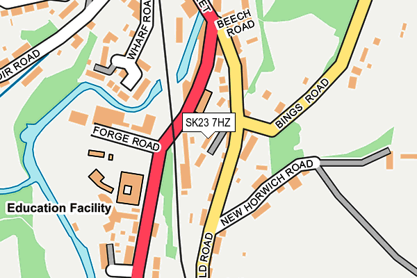 SK23 7HZ map - OS OpenMap – Local (Ordnance Survey) SK23 7HZ map - OS OpenMap – Local (Ordnance Survey)