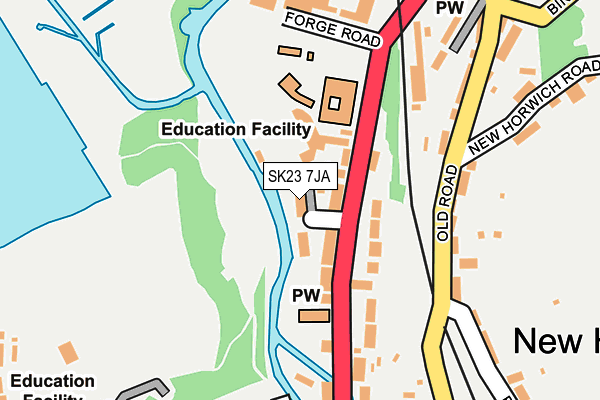 SK23 7JA map - OS OpenMap – Local (Ordnance Survey) SK23 7JA map - OS OpenMap – Local (Ordnance Survey)