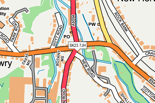 SK23 7JH map - OS OpenMap – Local (Ordnance Survey) SK23 7JH map - OS OpenMap – Local (Ordnance Survey)
