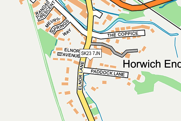 SK23 7JN map - OS OpenMap – Local (Ordnance Survey) SK23 7JN map - OS OpenMap – Local (Ordnance Survey)