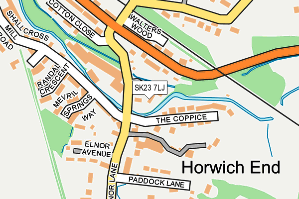 SK23 7LJ map - OS OpenMap – Local (Ordnance Survey) SK23 7LJ map - OS OpenMap – Local (Ordnance Survey)