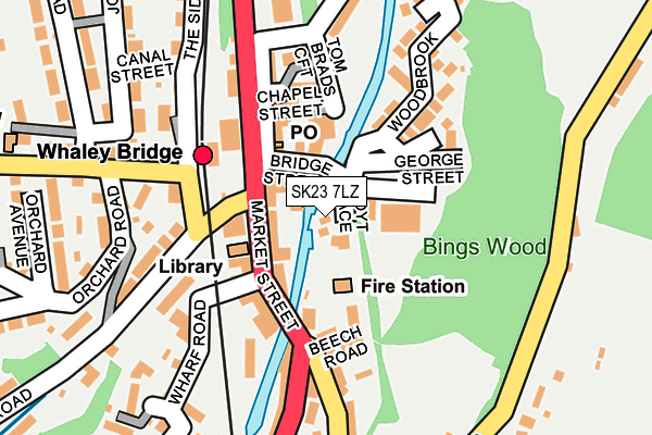 SK23 7LZ map - OS OpenMap – Local (Ordnance Survey) SK23 7LZ map - OS OpenMap – Local (Ordnance Survey)
