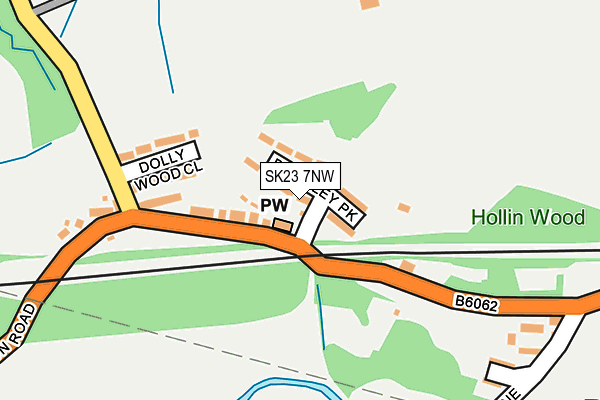SK23 7NW map - OS OpenMap – Local (Ordnance Survey) SK23 7NW map - OS OpenMap – Local (Ordnance Survey)