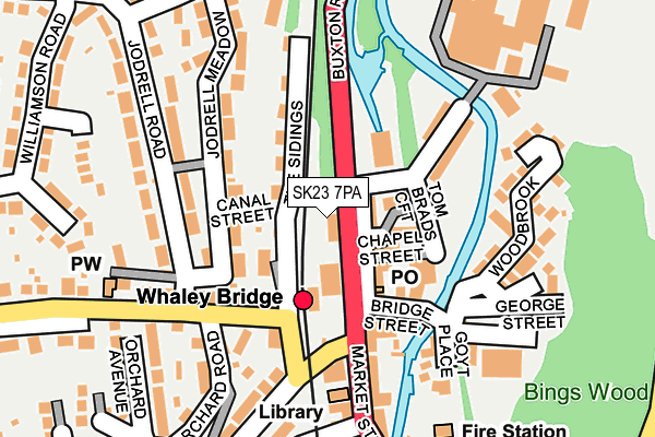 SK23 7PA map - OS OpenMap – Local (Ordnance Survey) SK23 7PA map - OS OpenMap – Local (Ordnance Survey)