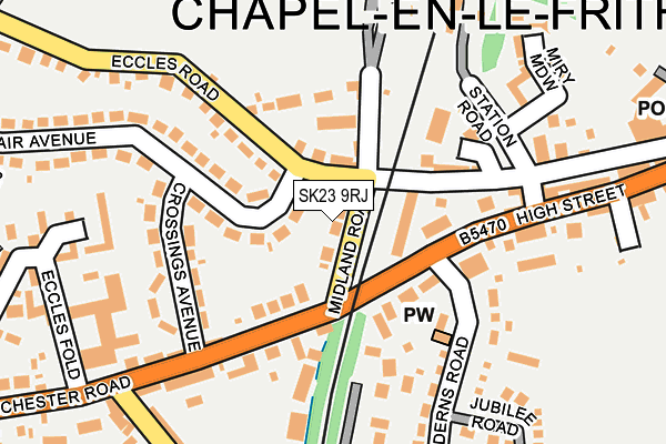 SK23 9RJ map - OS OpenMap – Local (Ordnance Survey) SK23 9RJ map - OS OpenMap – Local (Ordnance Survey)