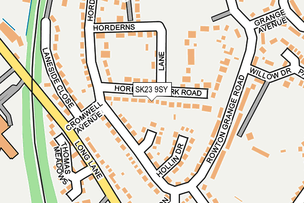 SK23 9SY map - OS OpenMap – Local (Ordnance Survey) SK23 9SY map - OS OpenMap – Local (Ordnance Survey)