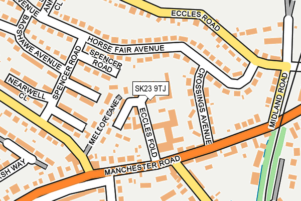 SK23 9TJ map - OS OpenMap – Local (Ordnance Survey) SK23 9TJ map - OS OpenMap – Local (Ordnance Survey)