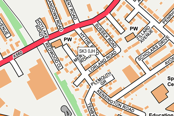 SK3 0JH map - OS OpenMap – Local (Ordnance Survey)