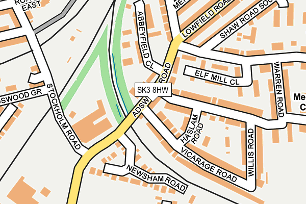SK3 8HW map - OS OpenMap – Local (Ordnance Survey) SK3 8HW map - OS OpenMap – Local (Ordnance Survey)