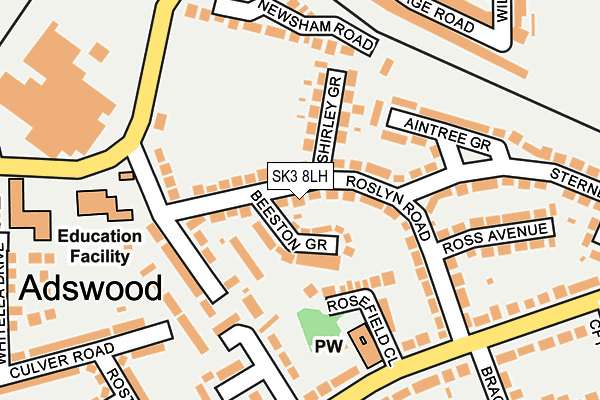SK3 8LH map - OS OpenMap – Local (Ordnance Survey)