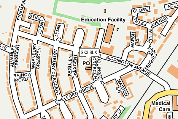 SK3 8LX map - OS OpenMap – Local (Ordnance Survey)