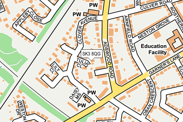 SK3 8QG map - OS OpenMap – Local (Ordnance Survey)