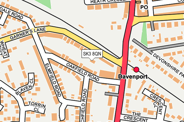 SK3 8QN map - OS OpenMap – Local (Ordnance Survey) SK3 8QN map - OS OpenMap – Local (Ordnance Survey)