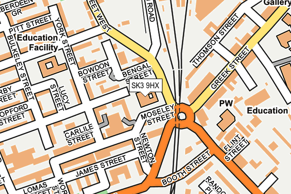 SK3 9HX map - OS OpenMap – Local (Ordnance Survey) SK3 9HX map - OS OpenMap – Local (Ordnance Survey)