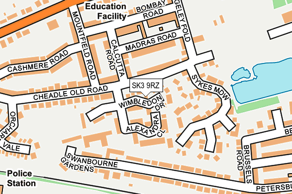 SK3 9RZ map - OS OpenMap – Local (Ordnance Survey) SK3 9RZ map - OS OpenMap – Local (Ordnance Survey)