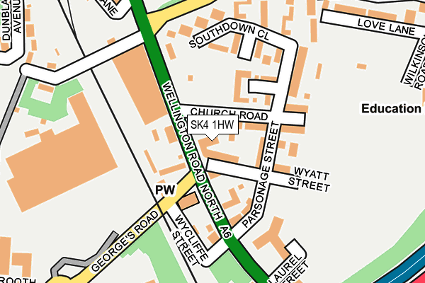 SK4 1HW map - OS OpenMap – Local (Ordnance Survey) SK4 1HW map - OS OpenMap – Local (Ordnance Survey)