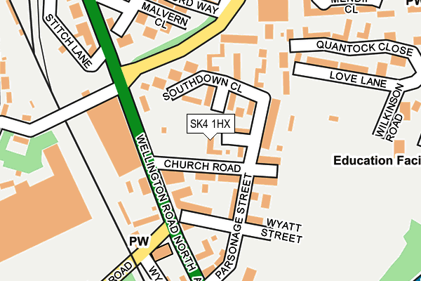 SK4 1HX map - OS OpenMap – Local (Ordnance Survey)