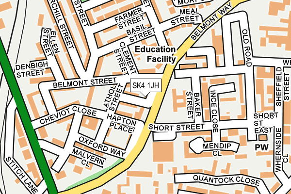 SK4 1JH map - OS OpenMap – Local (Ordnance Survey)