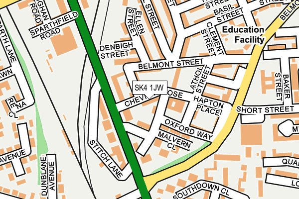 SK4 1JW map - OS OpenMap – Local (Ordnance Survey) SK4 1JW map - OS OpenMap – Local (Ordnance Survey)
