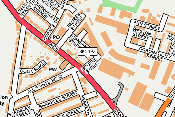 SK4 1PZ map - OS OpenMap – Local (Ordnance Survey) SK4 1PZ map - OS OpenMap – Local (Ordnance Survey)