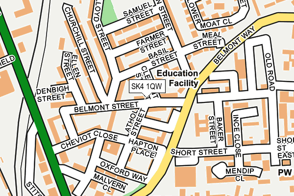 SK4 1QW map - OS OpenMap – Local (Ordnance Survey) SK4 1QW map - OS OpenMap – Local (Ordnance Survey)