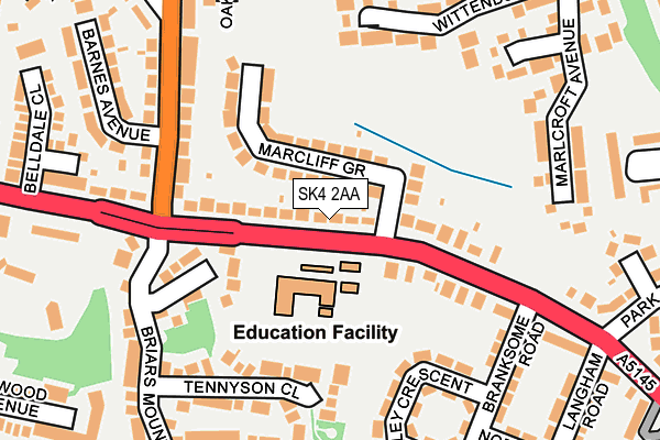SK4 2AA map - OS OpenMap – Local (Ordnance Survey) SK4 2AA map - OS OpenMap – Local (Ordnance Survey)