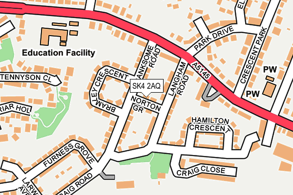 SK4 2AQ map - OS OpenMap – Local (Ordnance Survey) SK4 2AQ map - OS OpenMap – Local (Ordnance Survey)