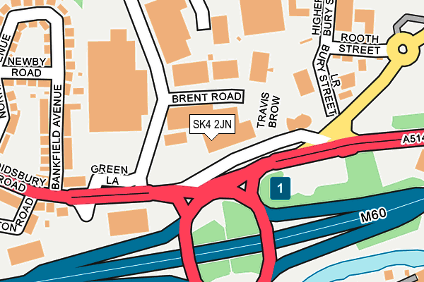 SK4 2JN map - OS OpenMap – Local (Ordnance Survey) SK4 2JN map - OS OpenMap – Local (Ordnance Survey)