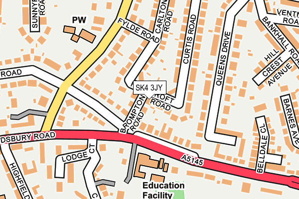 SK4 3JY map - OS OpenMap – Local (Ordnance Survey)