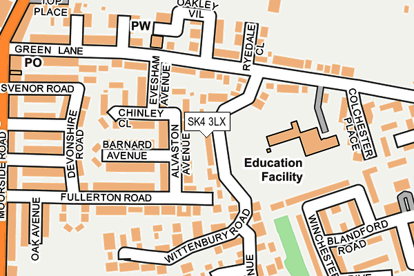 SK4 3LX map - OS OpenMap – Local (Ordnance Survey) SK4 3LX map - OS OpenMap – Local (Ordnance Survey)