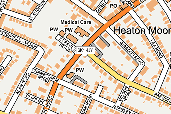SK4 4JY map - OS OpenMap – Local (Ordnance Survey) SK4 4JY map - OS OpenMap – Local (Ordnance Survey)