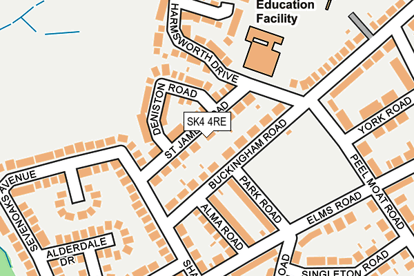 SK4 4RE map - OS OpenMap – Local (Ordnance Survey)