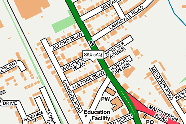 SK4 5AQ map - OS OpenMap – Local (Ordnance Survey) SK4 5AQ map - OS OpenMap – Local (Ordnance Survey)