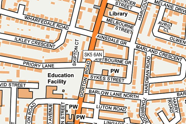 SK5 6AN map - OS OpenMap – Local (Ordnance Survey)