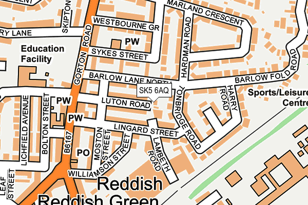 SK5 6AQ map - OS OpenMap – Local (Ordnance Survey)