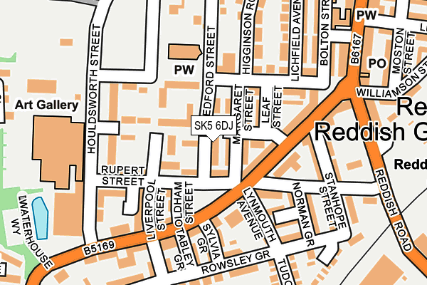 SK5 6DJ map - OS OpenMap – Local (Ordnance Survey)